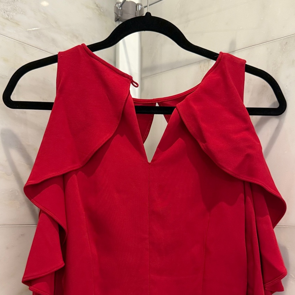 INTERMIX Scarlet Ruffle Open Shoulder Blouse - Picture 5 of 5